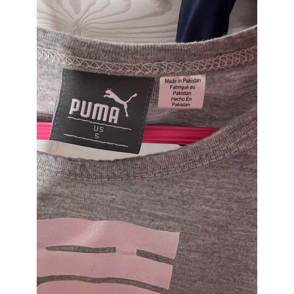 PUMA Girls Navy Pink Track Jacket & Gray Tank Top Set Size 5 Activewear Outfit - Picture 6 of 11